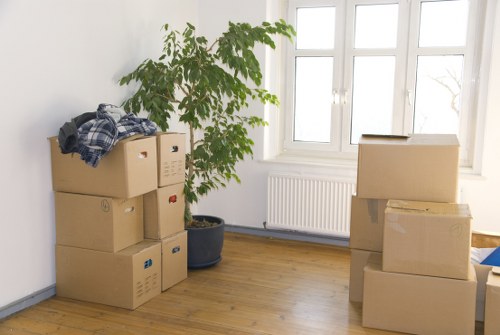 Professional mover carrying furniture for a Twickenham move