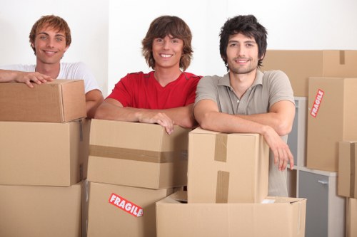 Boxes and furniture ready for a local house move