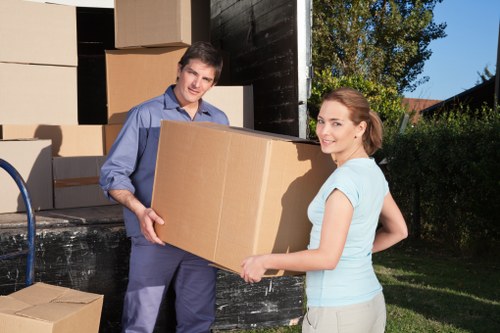 Packed boxes ready for flat removals in Twickenham
