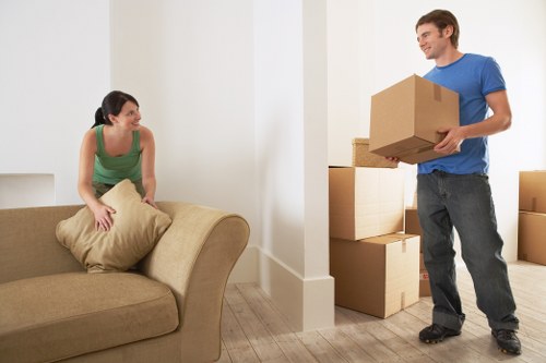 Professional team preparing a Twickenham removal van